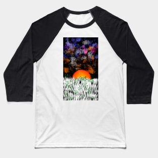 cell phone cover sunset in grass illustration Baseball T-Shirt